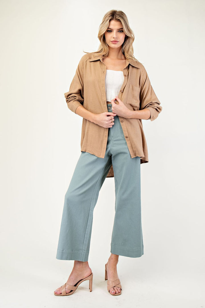 Linen Button Down Top