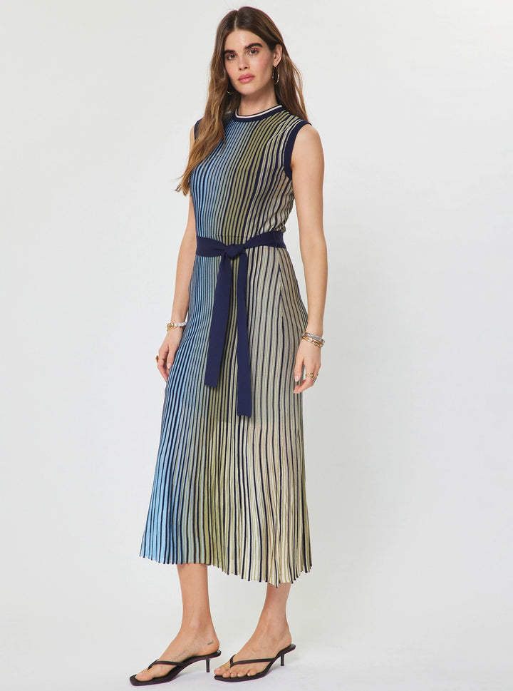 Gradation Stripe Knit Sweater Dress