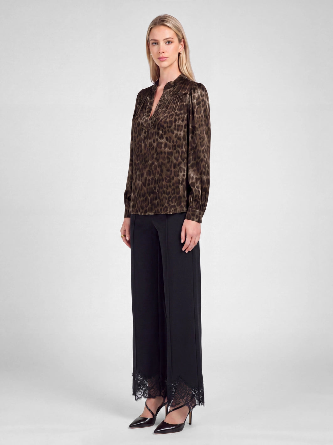 Leopard Printed LSlv Blouse