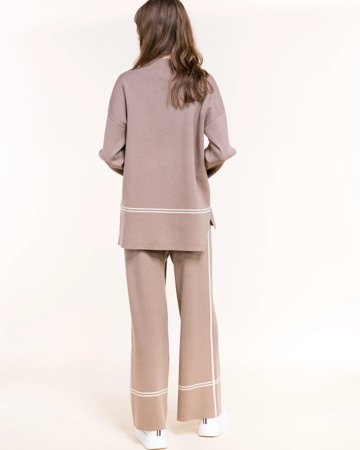 Tonal Lines - Wide Pant Khaki