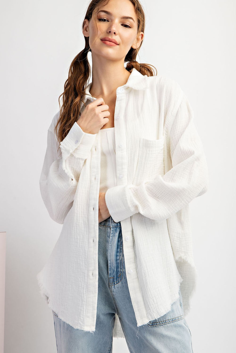 LS MINERAL GAUZE TOP