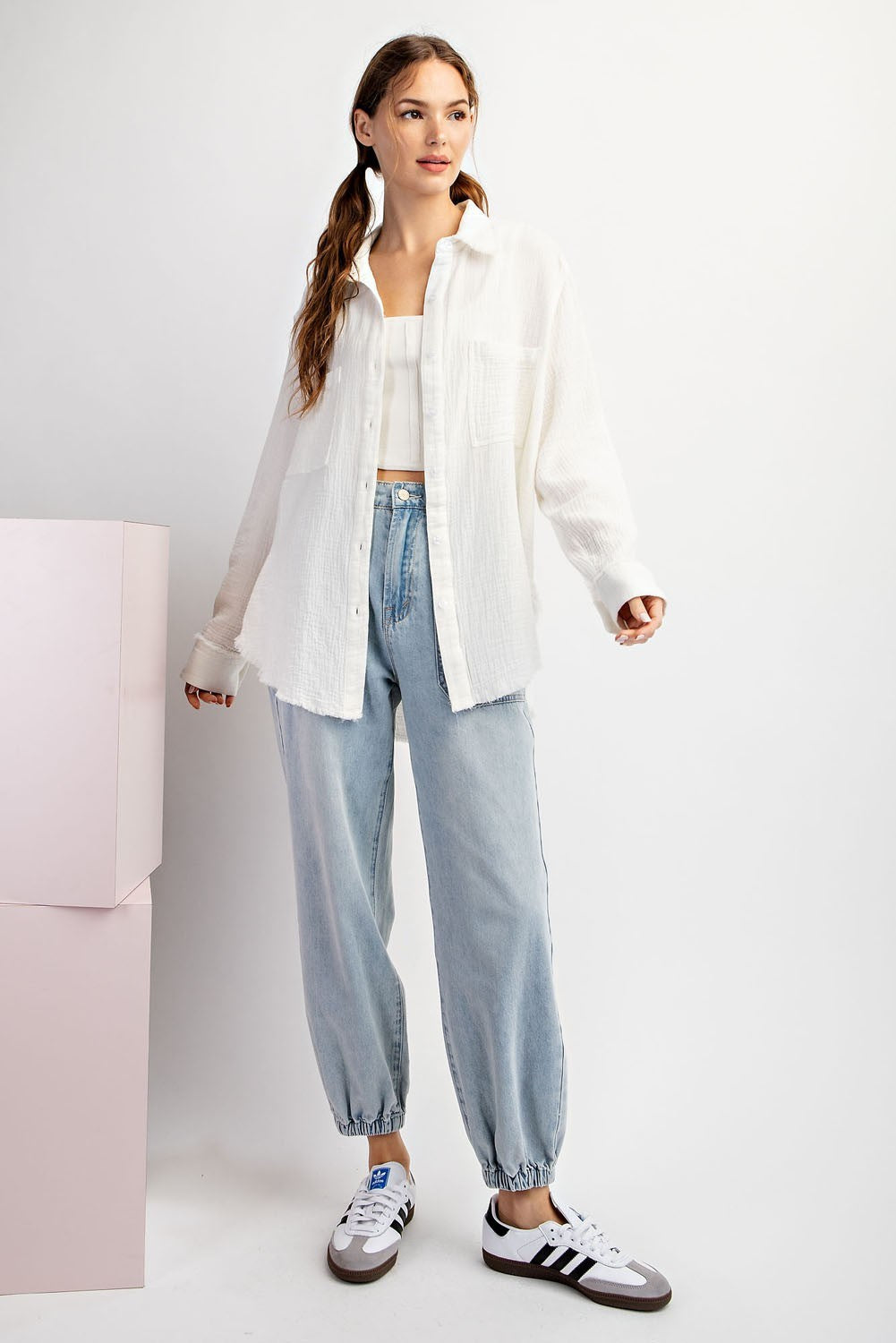 LS MINERAL GAUZE TOP