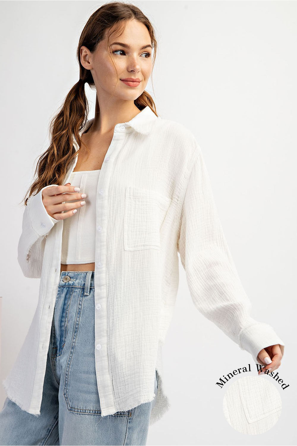 LS MINERAL GAUZE TOP