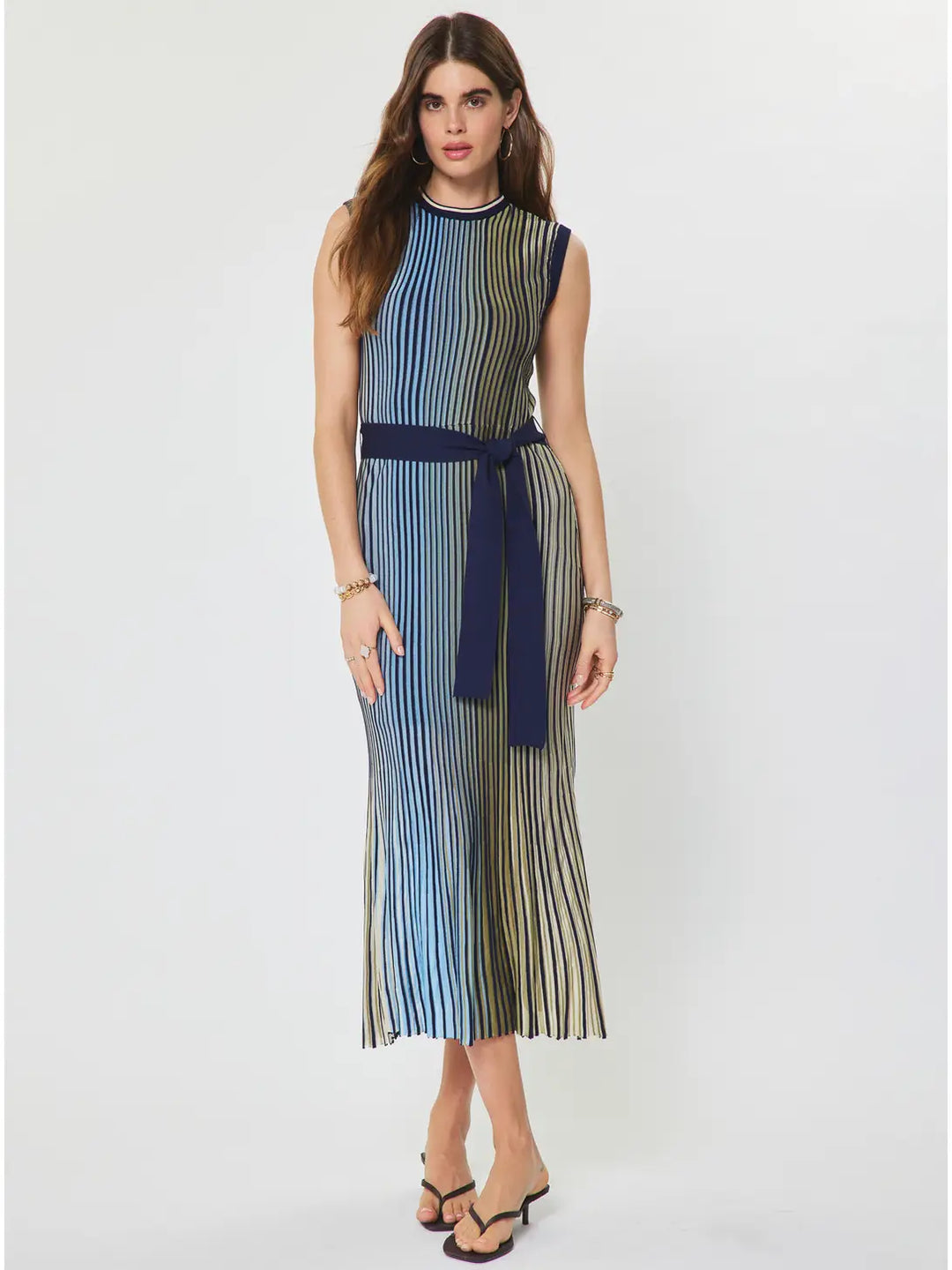 Gradation Stripe Knit Sweater Dress