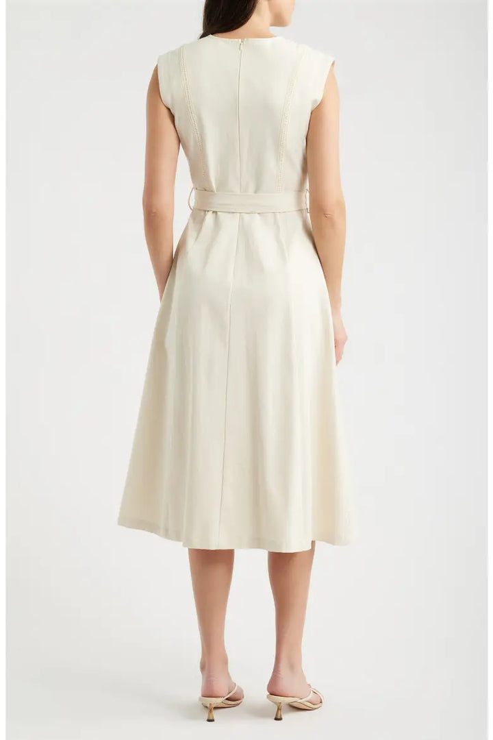 Stitch Tie Waist Midi Dress