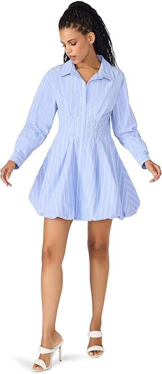 Arielle Striped Dress in Blue