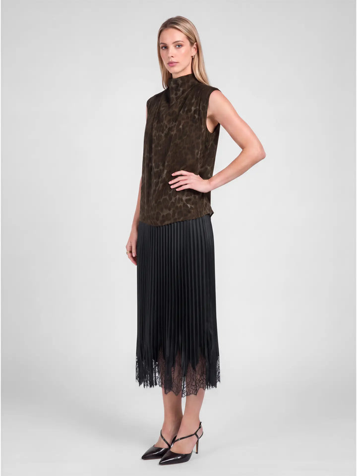 Leopard Mock Sleeveless Top