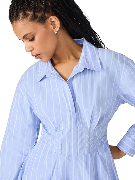 Arielle Striped Dress in Blue