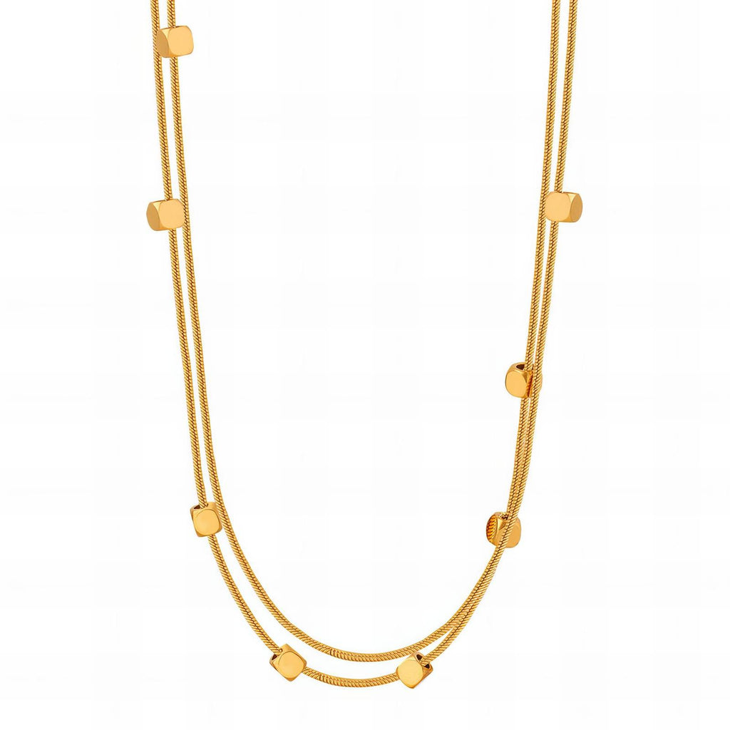 Faria Square Dbl Necklace