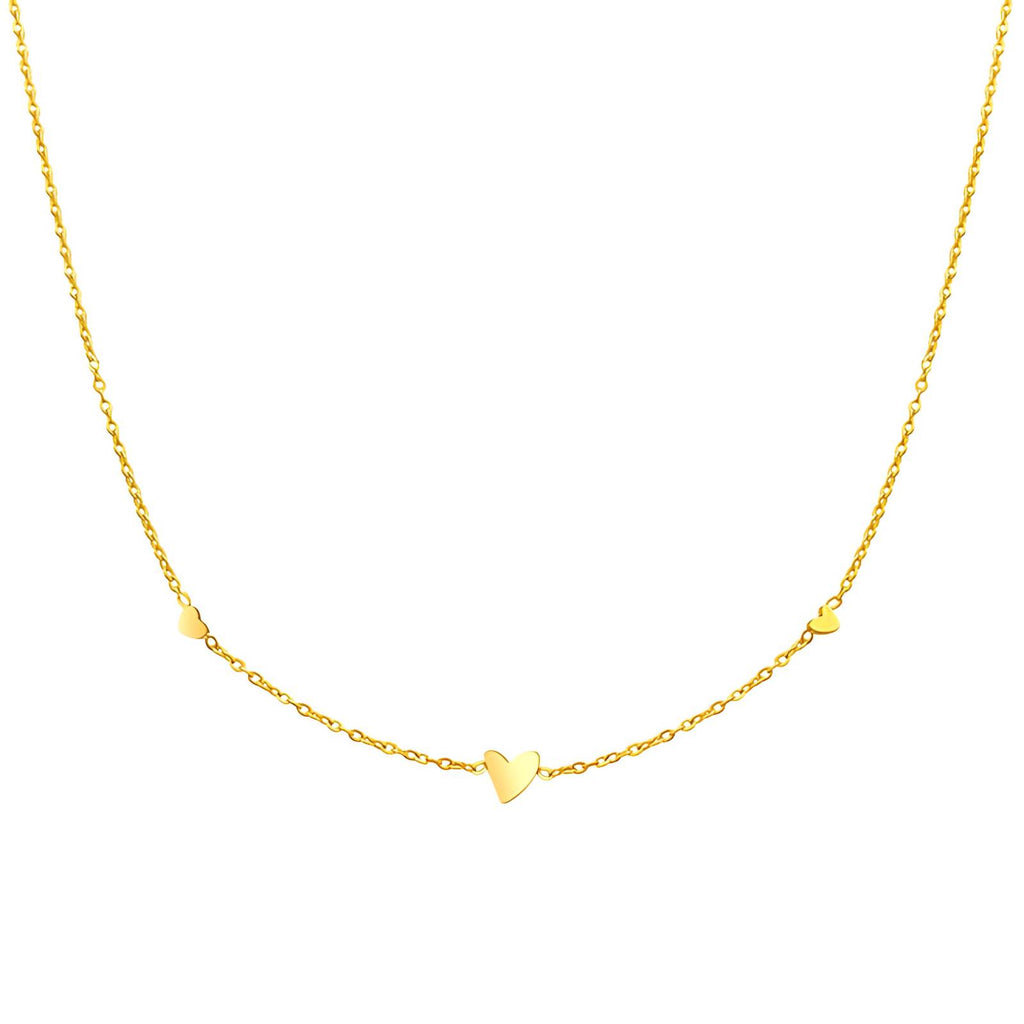 Mini Heart Trio Necklace G
