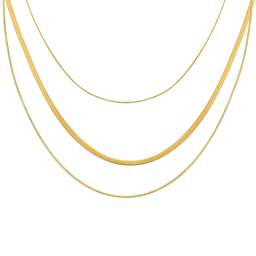 Herringbone Rope Triple Necklace