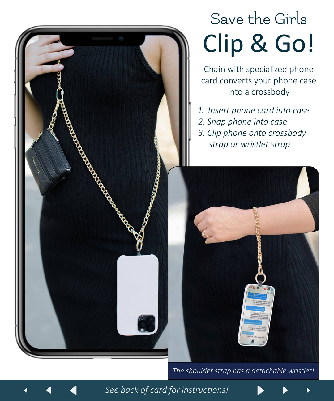 Clip &amp; Go Chain w/Zippered Pouch