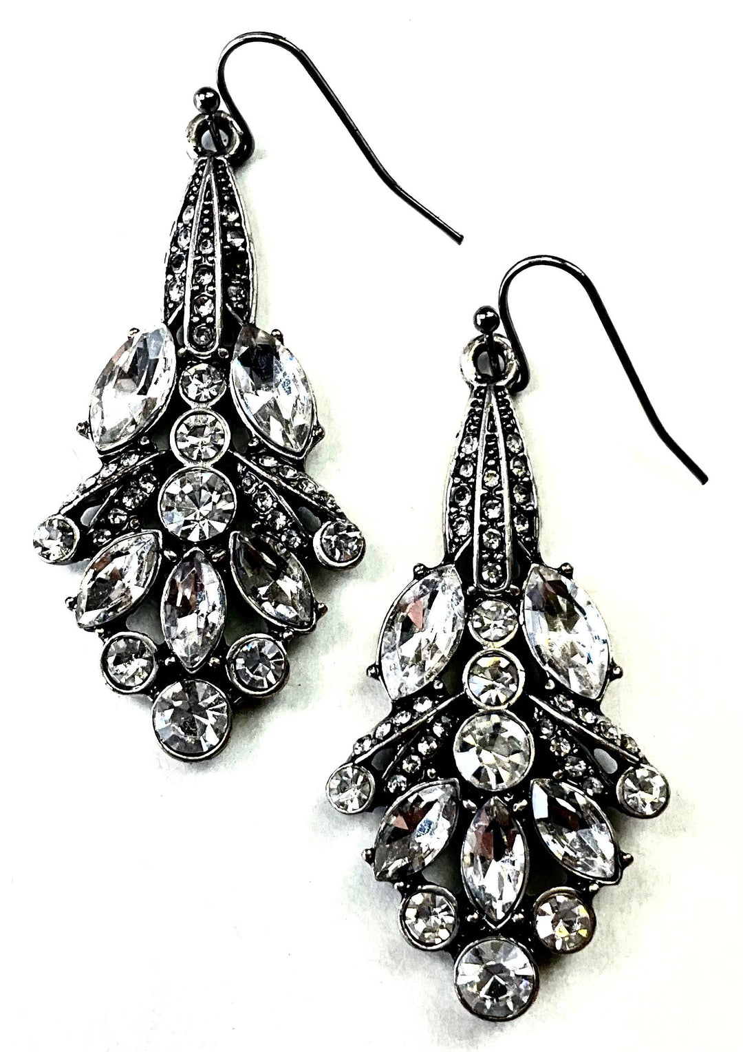 Rhinestone Deco Fan Earrings
