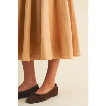 A-Line Gored Panel Midi Skirt