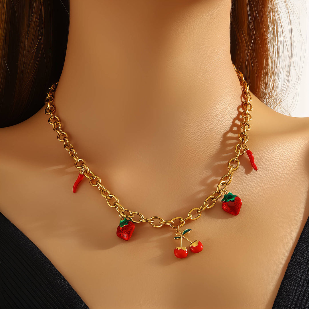 KT Strawberry Charm Necklace