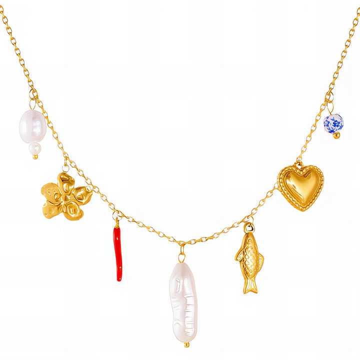 Extra Pearl Charm Necklace