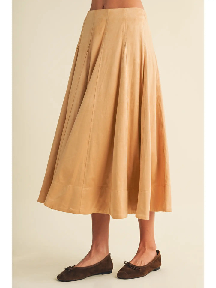 A-Line Gored Panel Midi Skirt