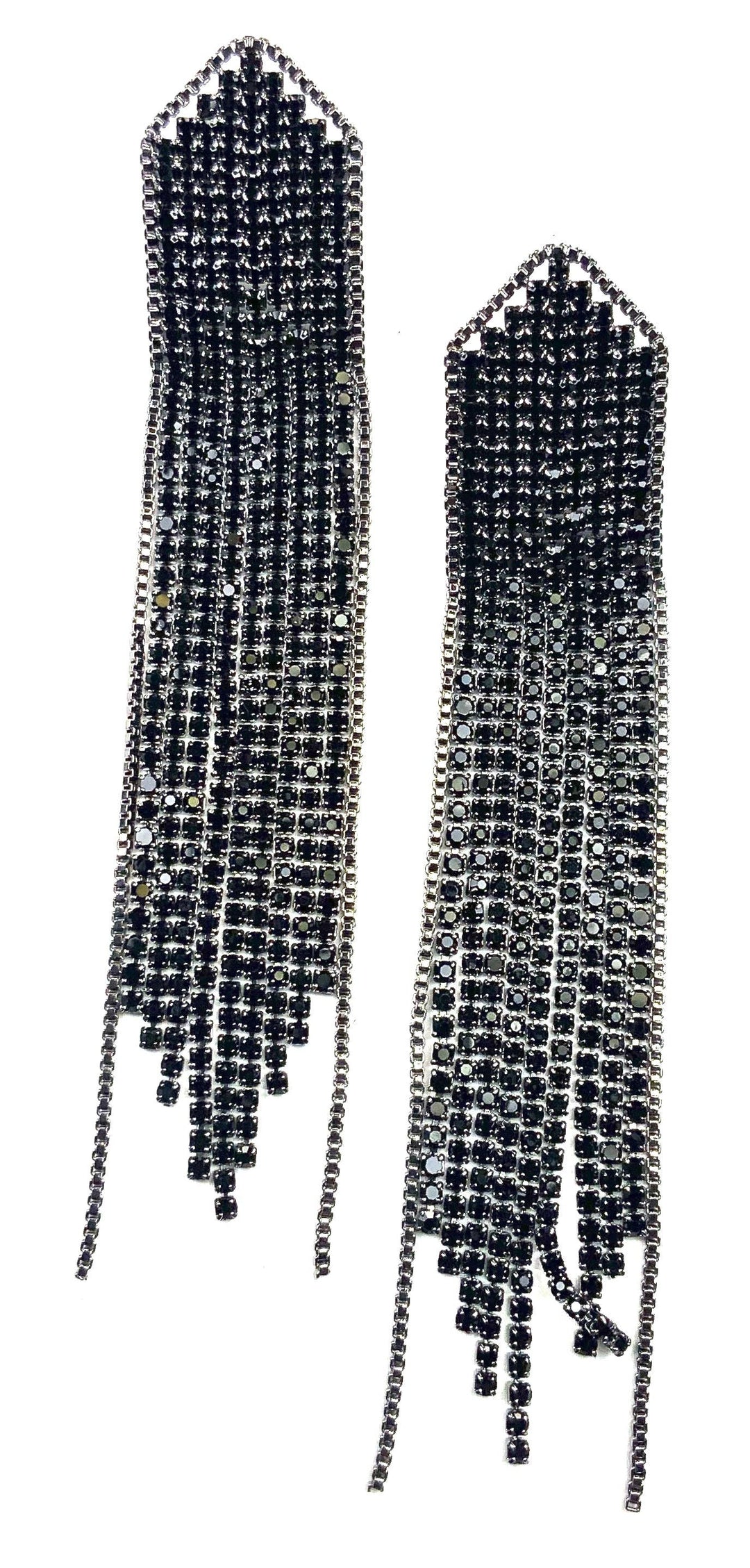 Rhinestone Chain Shower Earrings