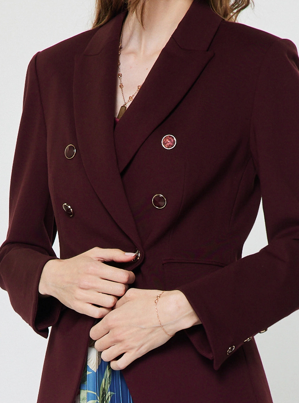 Notch Collar Double Breasted Jacket