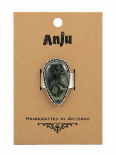 Handcrafted Kashi Semiprecious Stone Ring - Kambaba Jasper