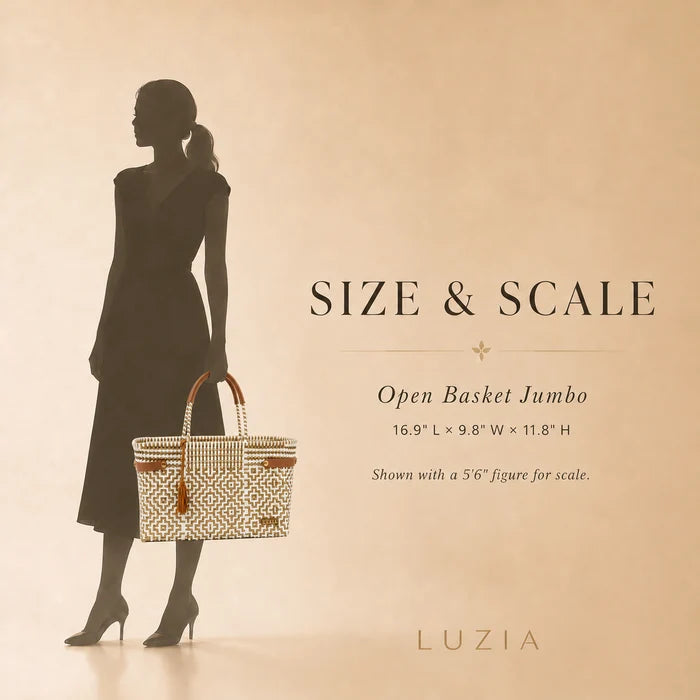 LUZIA Open Basket Jumbo Braided Solid Black