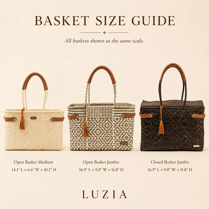 LUZIA Basket Lines Brown Beige