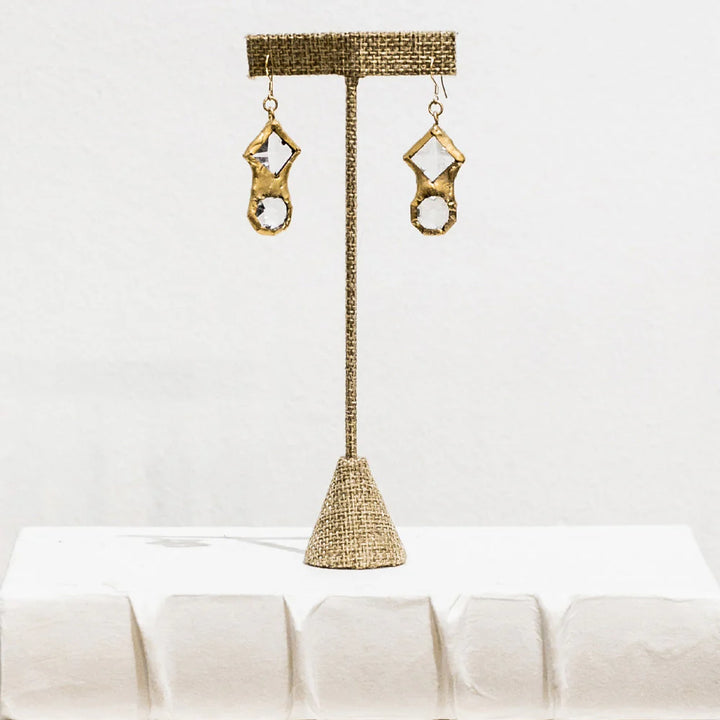 Quinn 18 Karat Gold Crystal Earrings - Jamie Dietrich Designs