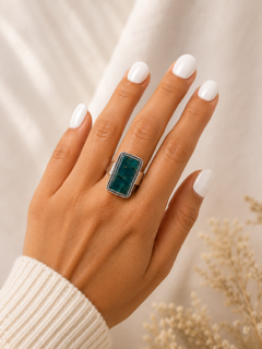 Handcrafted Kashi Semiprecious Stone Ring - Apatite