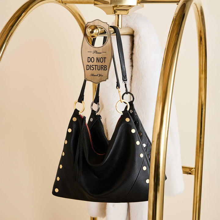 HAMMITT - Kyle Large Black Brushed Gold Red Zip