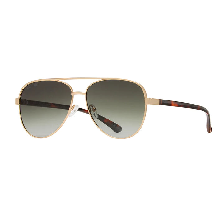 JESSE Matte Gold/Brown Tort - Blue Planet Polarized Sunglasses