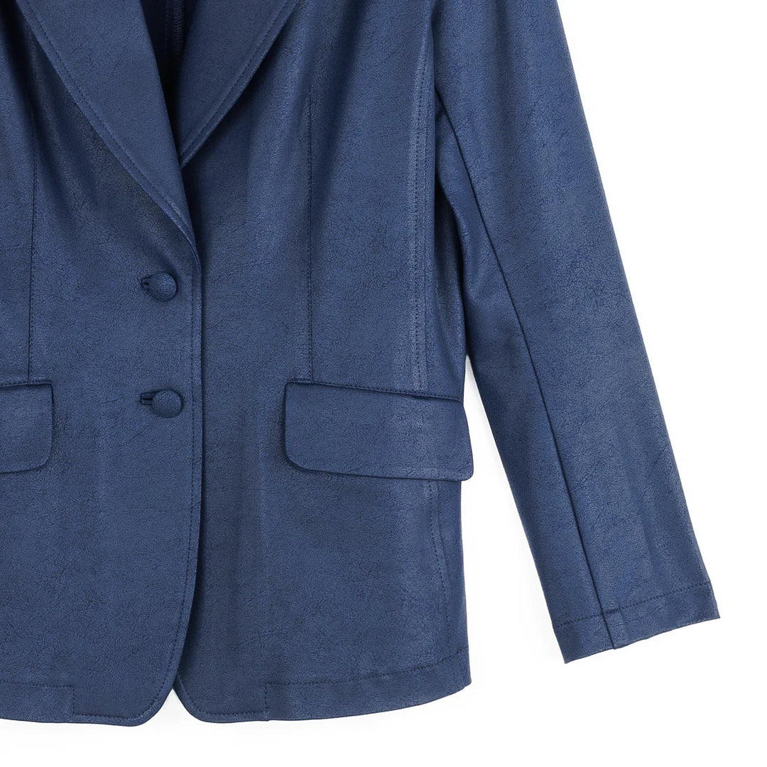 Liquid Leather™ Signature Pocket Blazer-Navy