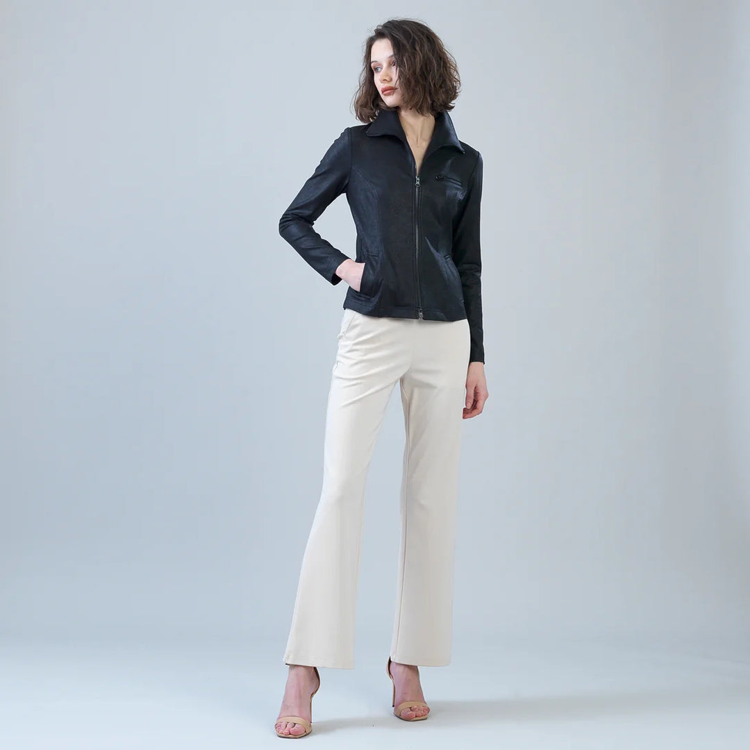 Liquid Leather™ Tailored Sport Zip Jacket - Black