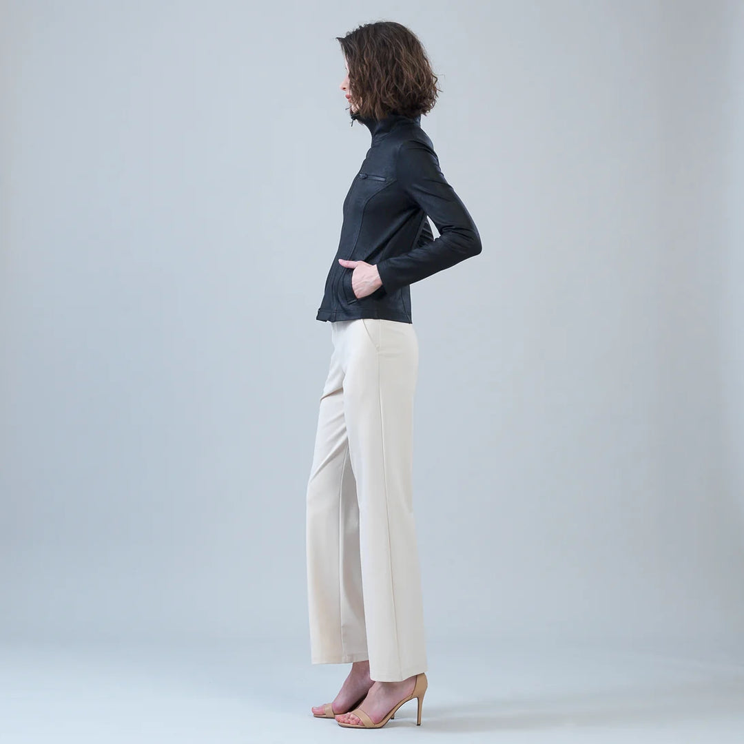 Liquid Leather™ Tailored Sport Zip Jacket - Black