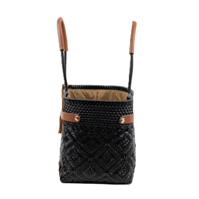 LUZIA Open Basket Jumbo Braided Solid Black
