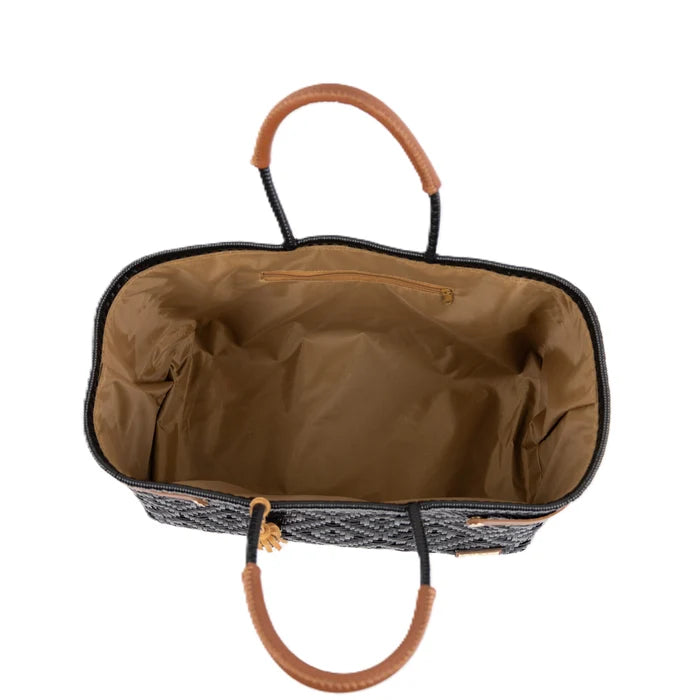 LUZIA Open Basket Jumbo Braided Solid Black