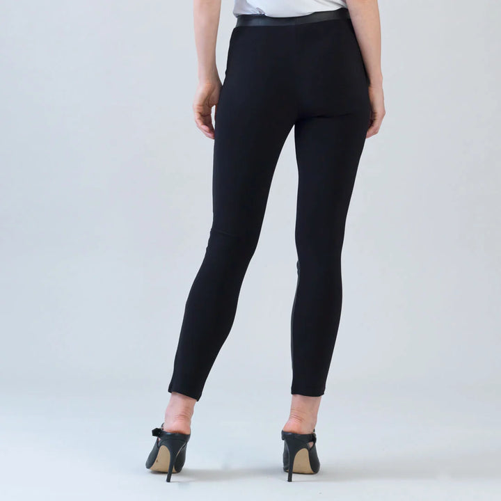 Liquid Leather™ Sheen Two-Tone Legging - Black