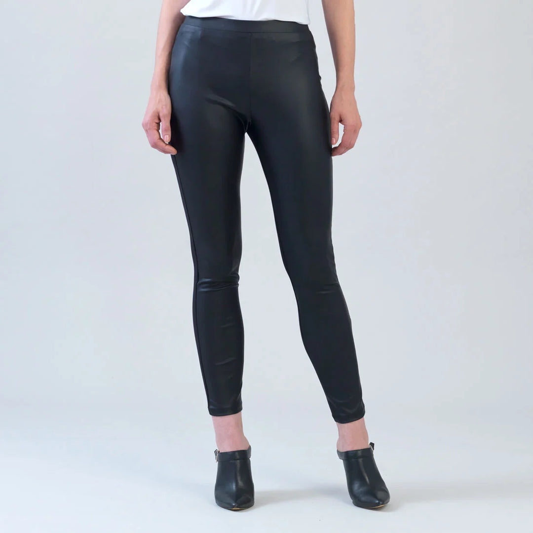 Liquid Leather™ Sheen Two-Tone Legging - Black