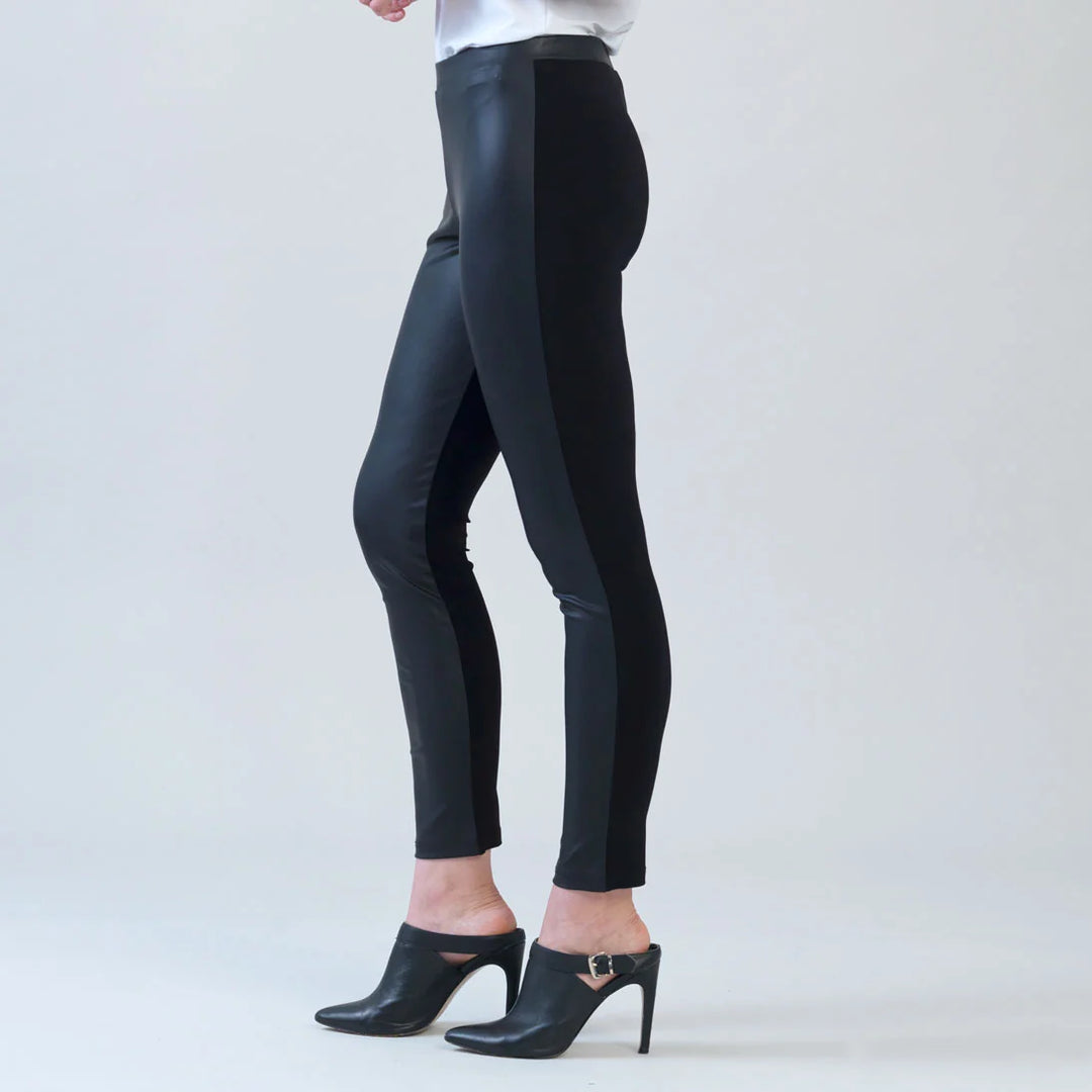 Liquid Leather™ Sheen Two-Tone Legging - Black