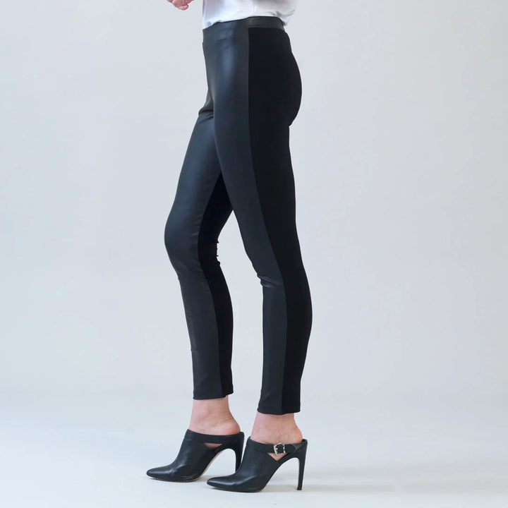 Liquid Leather™ Sheen Two-Tone Legging - Black