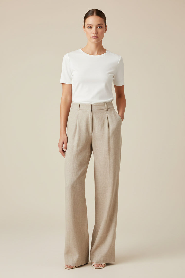 BYDAZIA Wide Leg Pleated Trousers