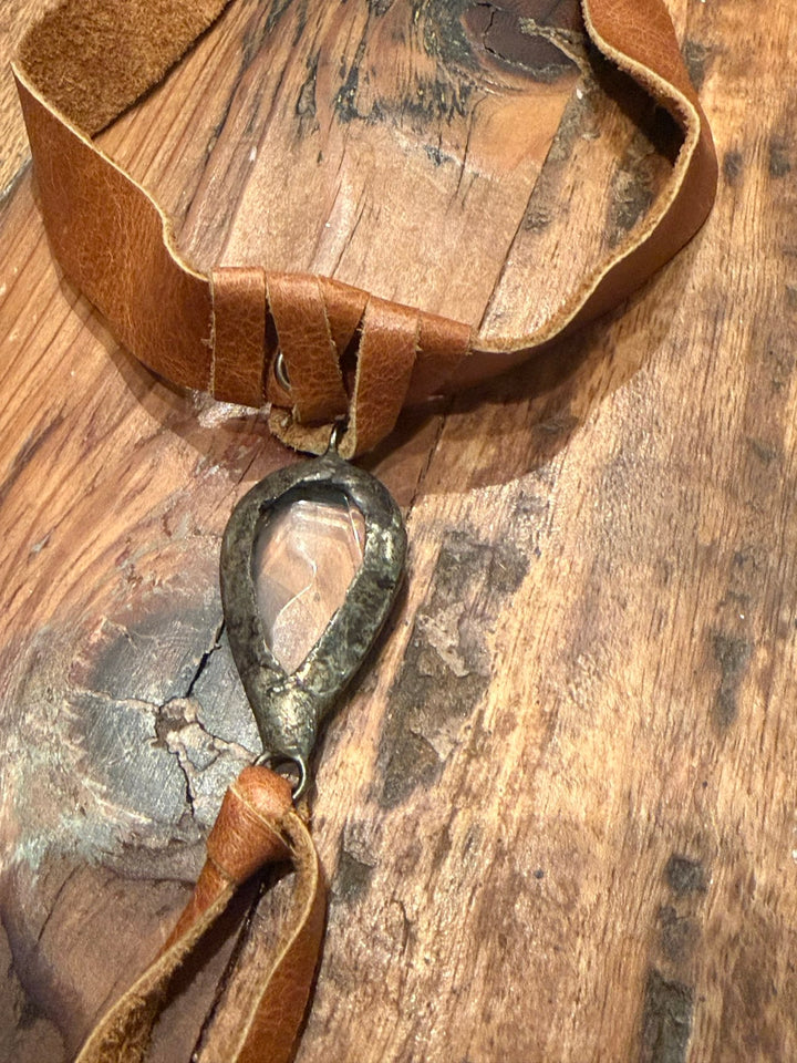 Crystal Tear Drop Choker - Caramel - Jamie Dietrich Designs