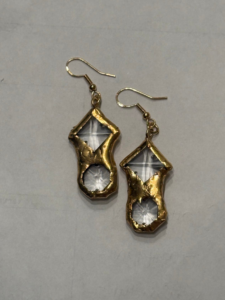 Quinn 18 Karat Gold Crystal Earrings - Jamie Dietrich Designs