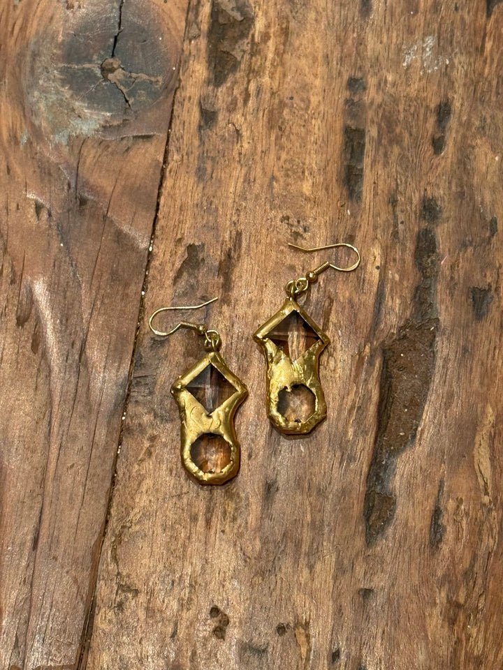 Quinn 18 Karat Gold Crystal Earrings - Jamie Dietrich Designs