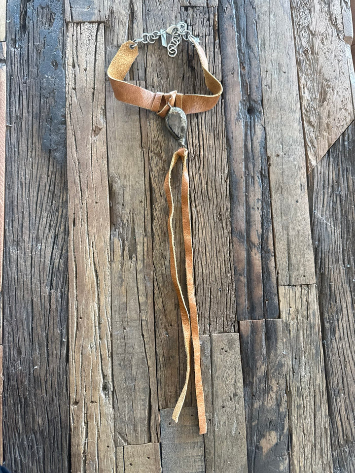 Crystal Tear Drop Choker - Caramel - Jamie Dietrich Designs