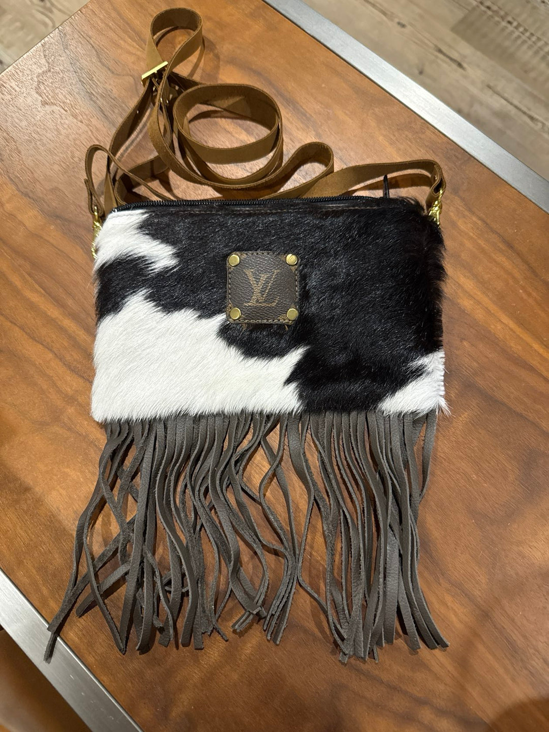 LV Repurposed Genuine Leather Cross Body