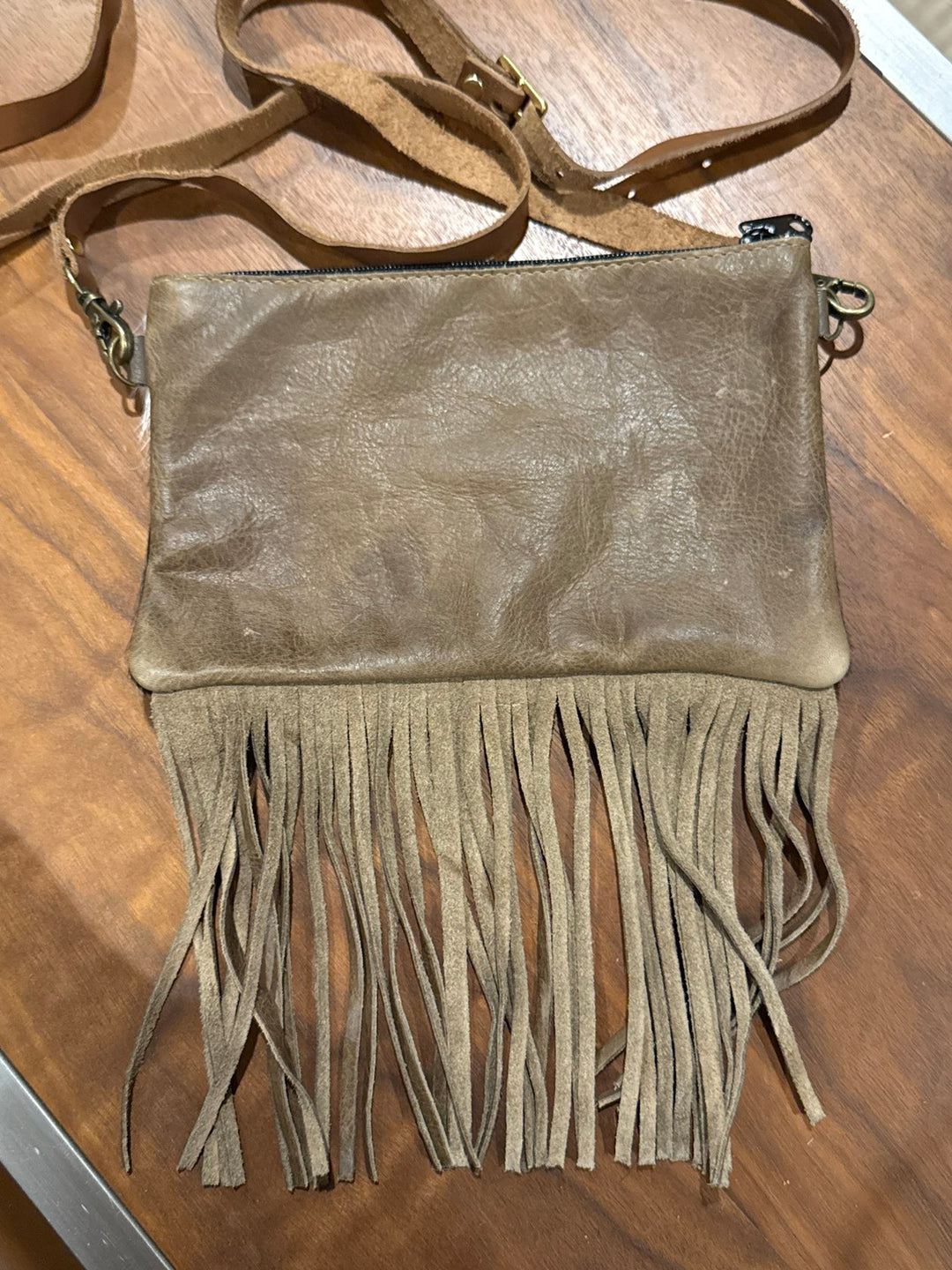 Repurposed Genuine Leather Crossbody Bag
