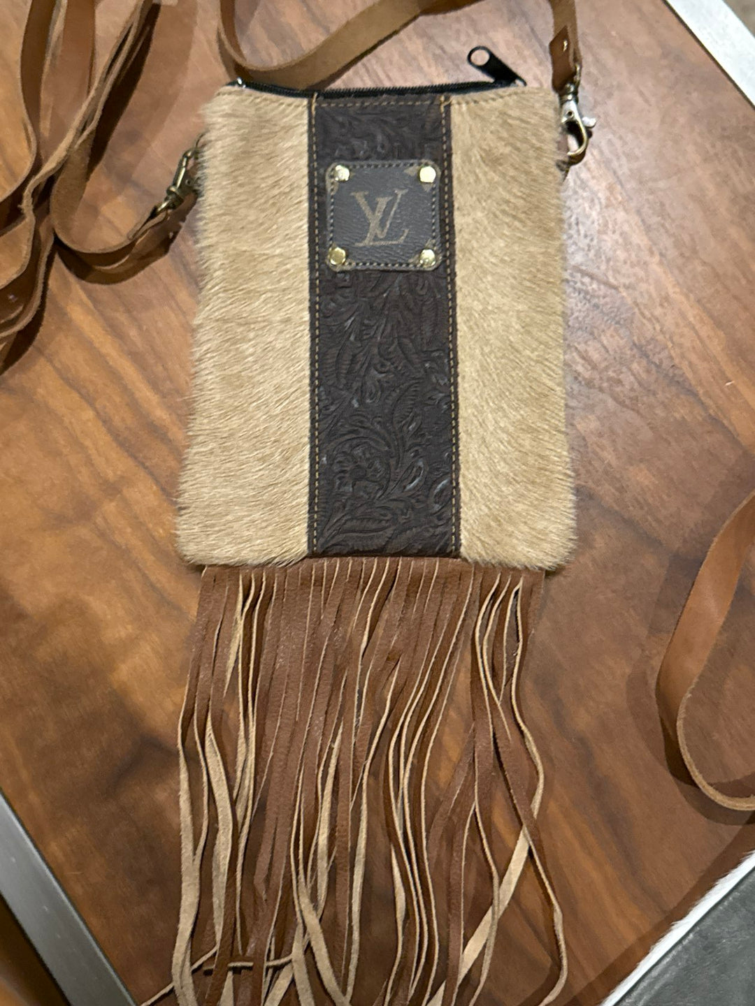 LV Repurposed Genuine Leather Cross Body