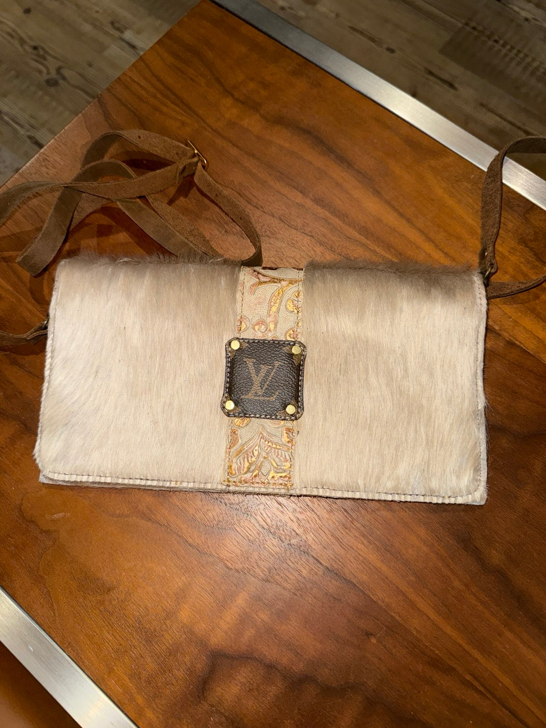 Repurposed Genuine Leather Clutch