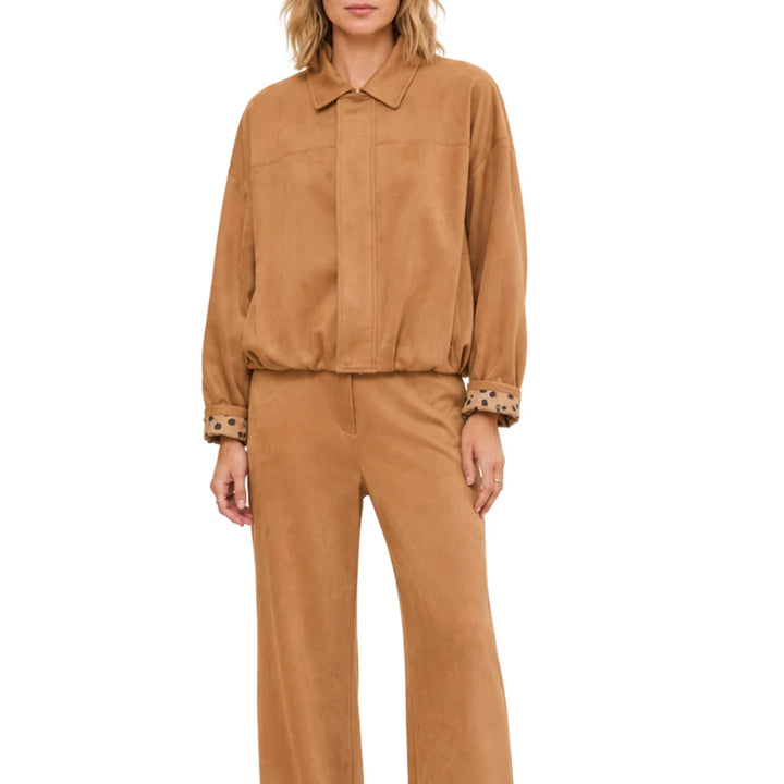 Faux Suede Bubble Hem Jacket