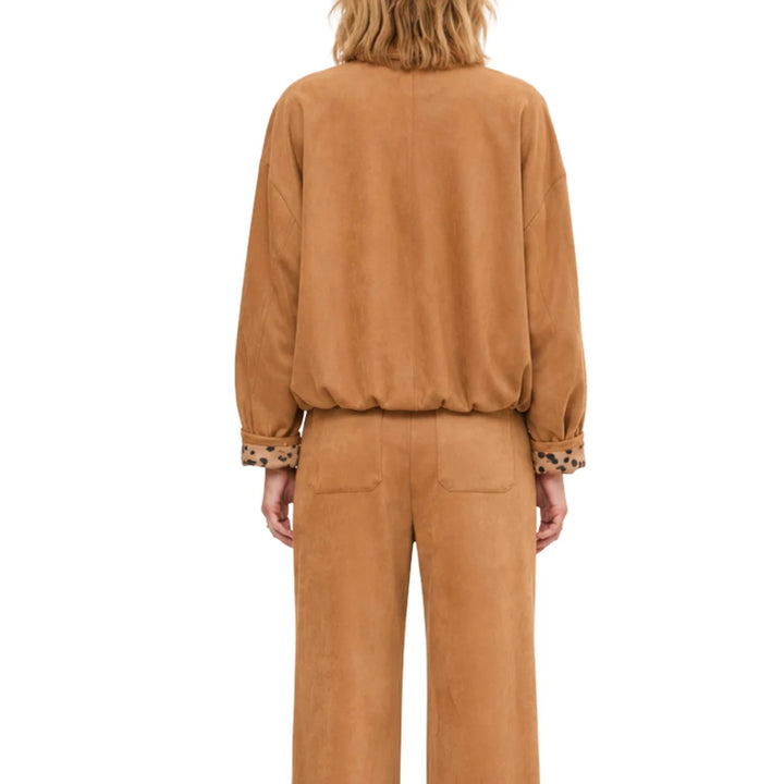 Faux Suede Bubble Hem Jacket